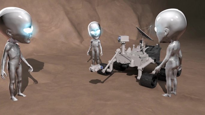 火星探测器与火星外星人的接触