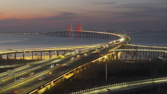 中国最美最长青岛跨海大桥交通-61