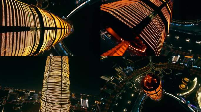 穿越机跳楼航拍郑州CBD夜景