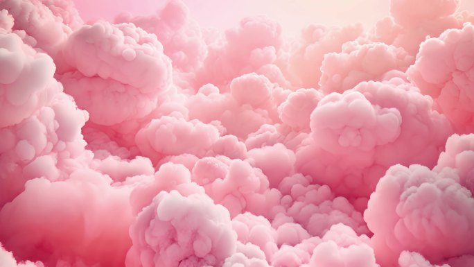高空粉色云层穿梭