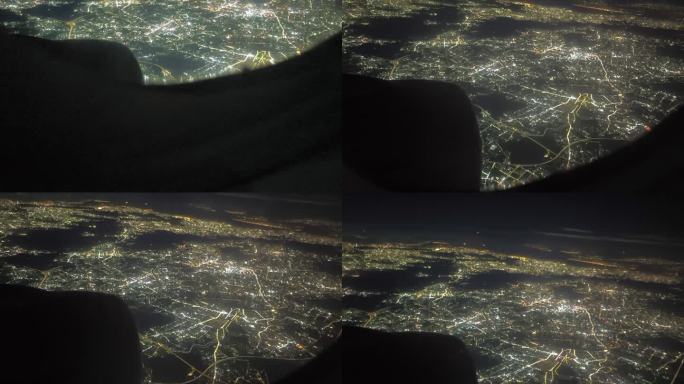 飞机上的夜景
