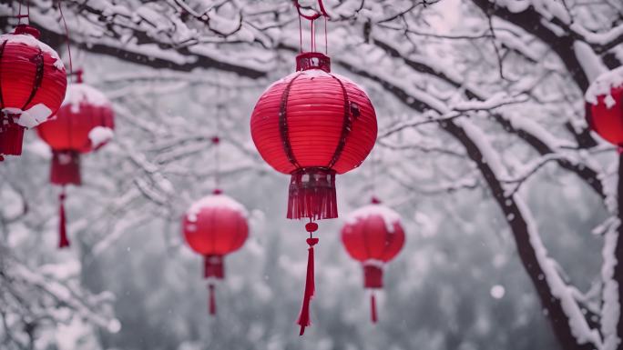 春节灯笼大气唯美传统节日除夕新春中国龙年