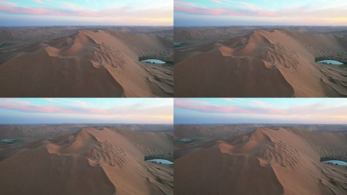 航拍内蒙古户外沙漠沙丘无人区自然风景