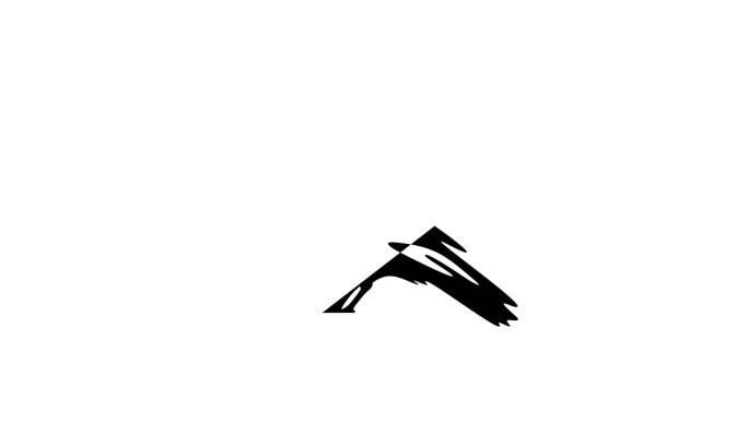 黑色的图形动画。阿尔法通道。乌鸦鸟在透明的背景运动设计。4 k的决议