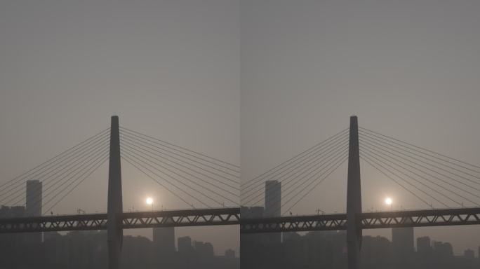 重庆千厮门大桥 轻轨4K log灰片素材
