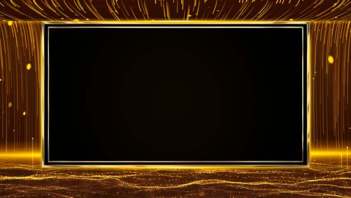 金色鎏金带通道视频框祝福框边框
