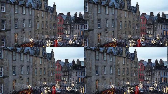 爱丁堡维多利亚街的圣诞装饰。《哈利波特》对角巷的灵感来源