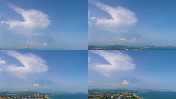 蓝天白云的海滨延时4K视频素材