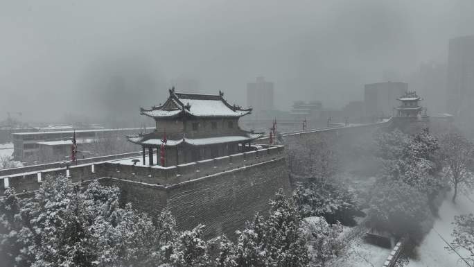 西安雪景