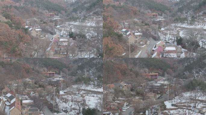 航拍威海市环翠区里口山王家疃村冬季村庄