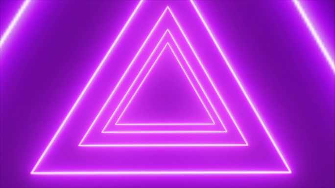 4K原创 紫色三角形霓虹隧道