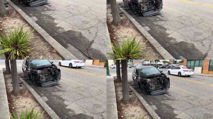 一辆轿车在加州奥克兰市街头被偷，毁坏，肆意破坏