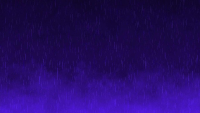 降雨动画叠加背景运动图形风暴无缝雨滴落下雷暴叠加视觉效果渐变深紫色