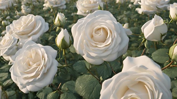 白色玫瑰花种植园鲜花