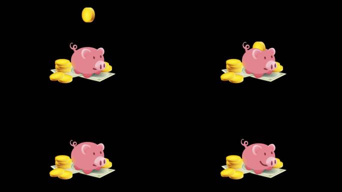 ♥卡通储蓄罐 金币小猪动画素材高清