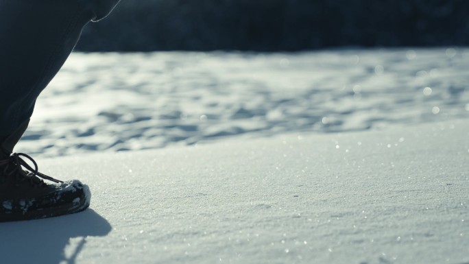 雪地奔跑脚步 路 迈向 励志 坚定 梦想