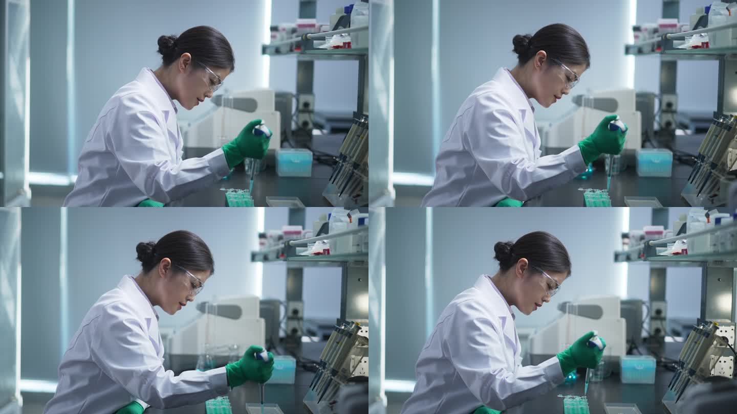 女科研人员在生物实验室研究
