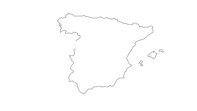 西班牙地图图标的动画草图