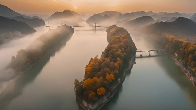 祖国壮丽山河 气势磅礴的风景 壮丽景色