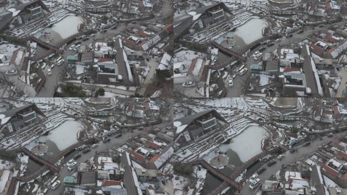 航拍威海市环翠区里口山王家疃村冬季村庄