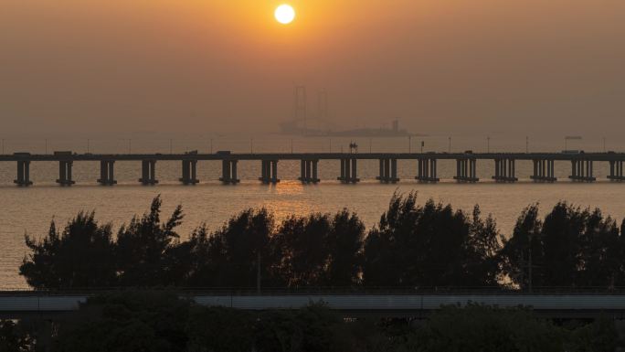 深圳西湾-深中通道-广深沿江高速日落延时