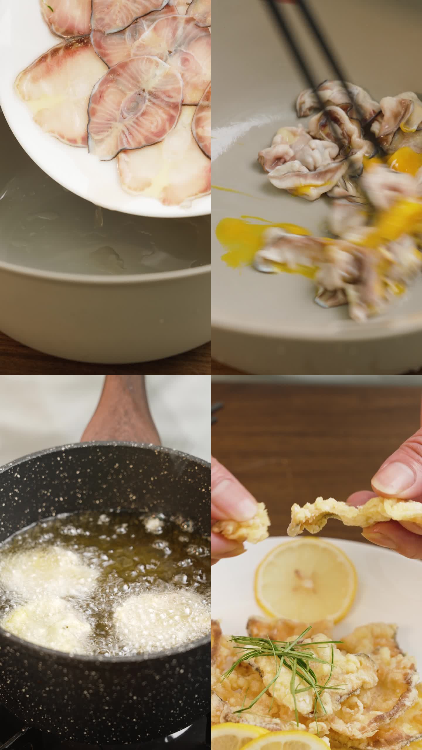 柠檬鱼片4K竖屏烹饪视频