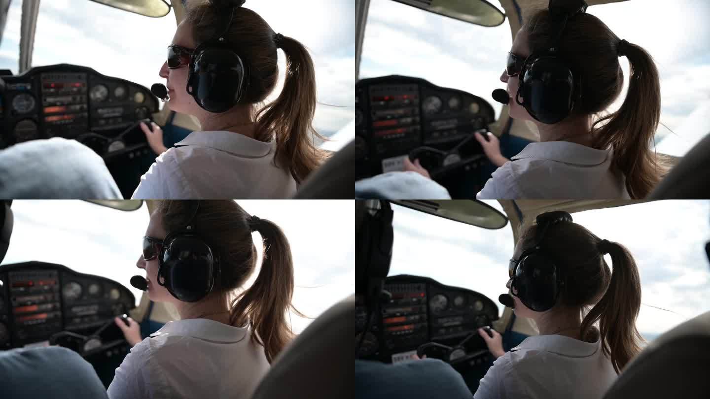 驾驶飞机的女人