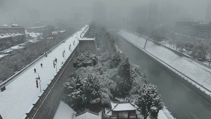 西安雪景