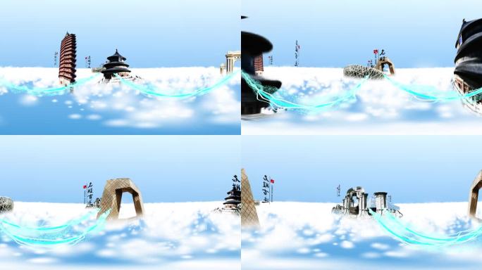 科技云层穿梭全景VR纯后期包装