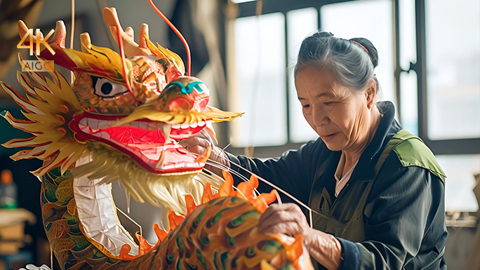 非遗鱼灯制作 大鱼灯笼 手工匠人工艺传承