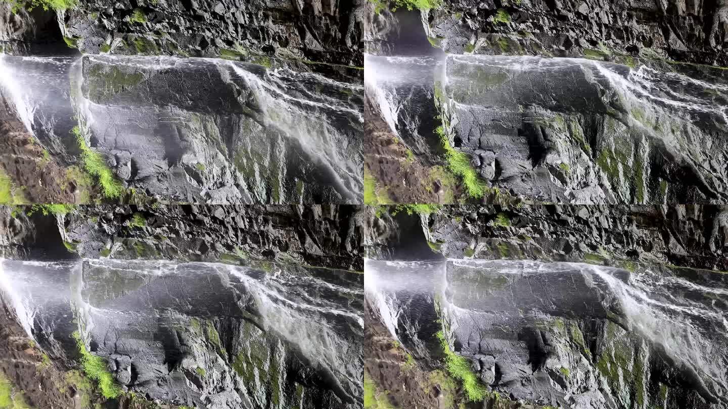 竖屏拍摄景区小瀑布流水视频素材