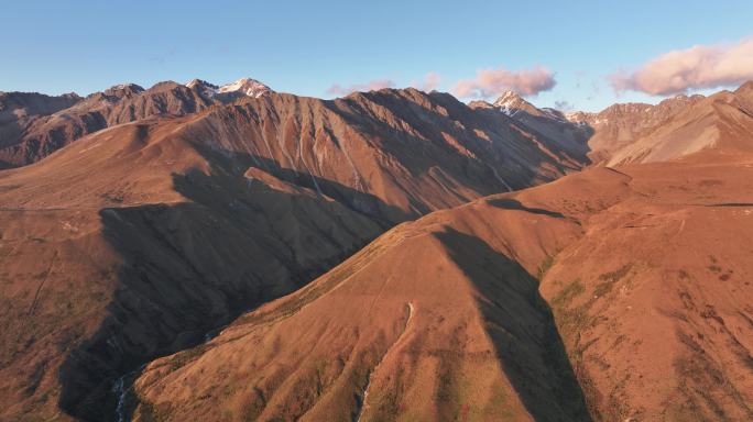 航拍新西兰库克山日出山脉美景