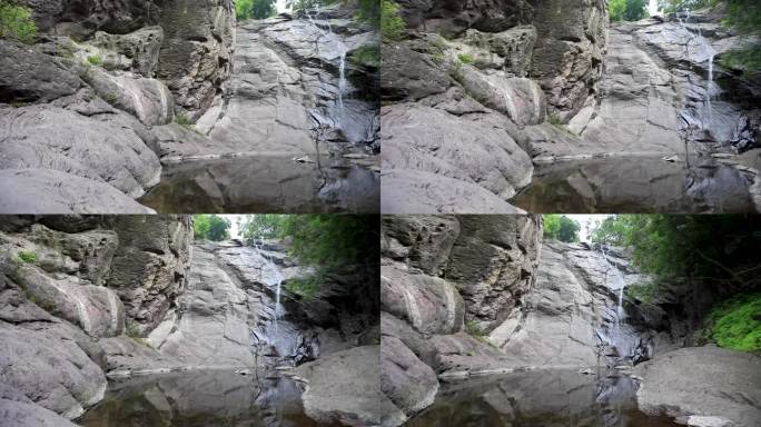 拍摄景区小瀑布流水视频素材