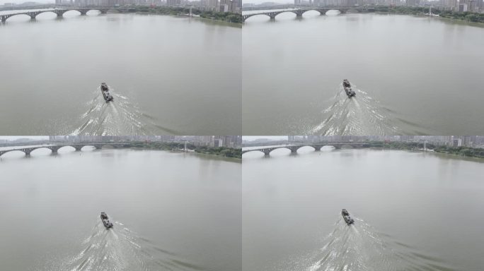惠州东江 船只划开水面