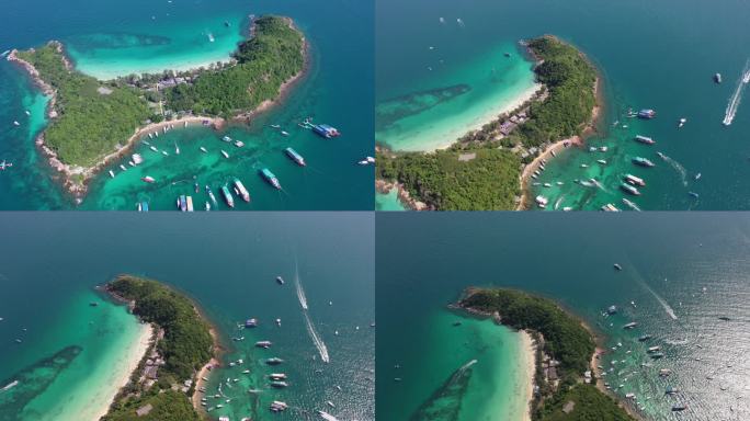 泰国 芭提雅 珊瑚岛 大海 岛屿 航拍