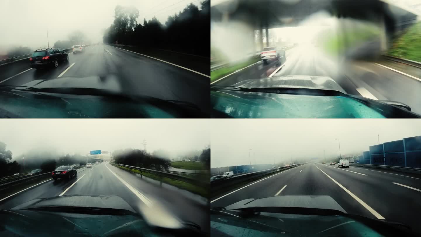 驾公路雨，驾交通