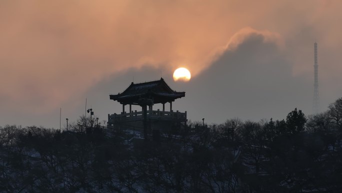 千佛山日出 济南 山东 日出 千佛山