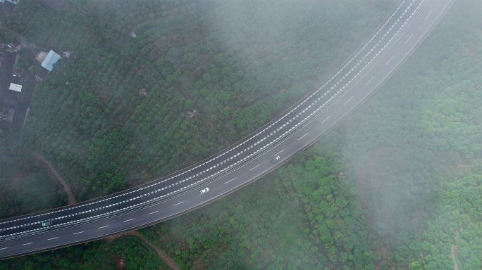 杭瑞高速公路云雾神秘雾气农业