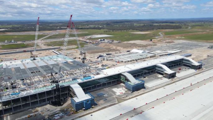 2023年12月23日，无人机拍摄了新南威尔士州西悉尼Badgerys Creek的新西悉尼国际机场