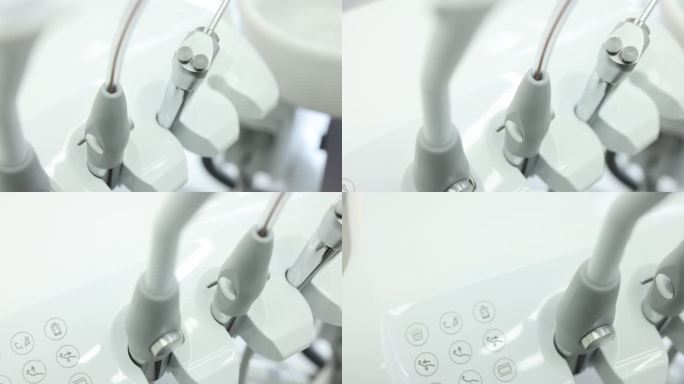 口腔综合治疗椅手机挂架按钮牙科仪器特写