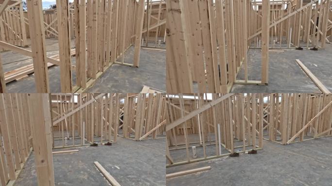 一种用于建造正在建造中的新房子的木制框架的框架梁