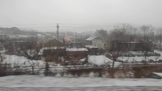 冬日火车窗外      火车背景素材
