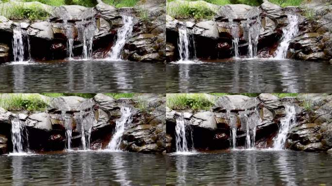 拍摄景区小瀑布流水视频素材