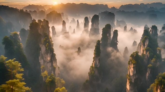 祖国壮丽山河 气势磅礴的风景 壮丽景色