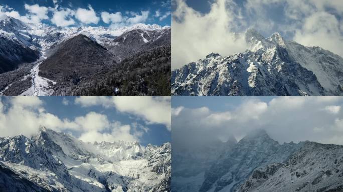 雪山延时 云雾飘动 雪山云海 壮观山川