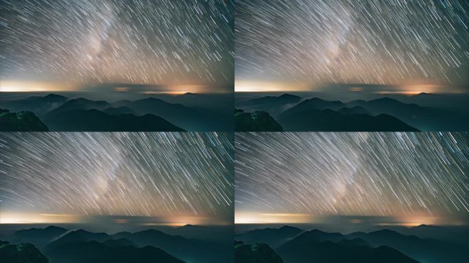 广西桂林猫儿山银河星轨延时摄影