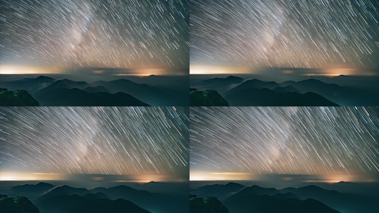 广西桂林猫儿山银河星轨延时摄影