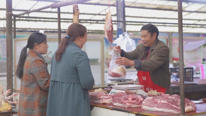 农贸市场 买菜 农村 生活 人间烟火