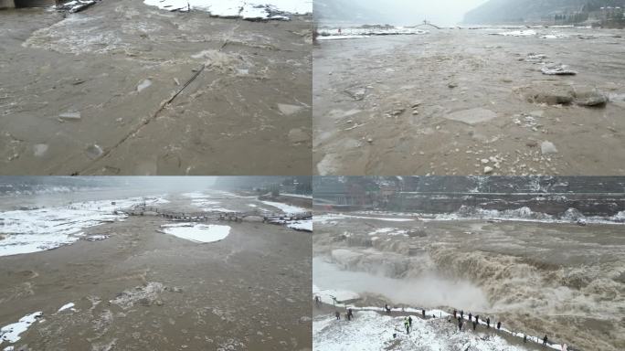 壶口 壶口瀑布 浮冰 水 洪水   风景