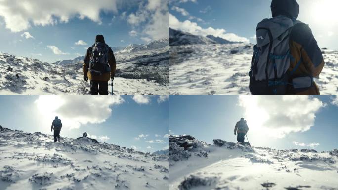 爬雪山 登山 徒步 探险